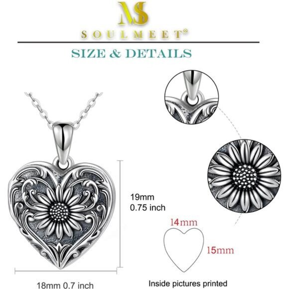 Personalized Silver Locket Necklace That Holds Pictures Photo Keep Someone Near - Picture 4 of 7